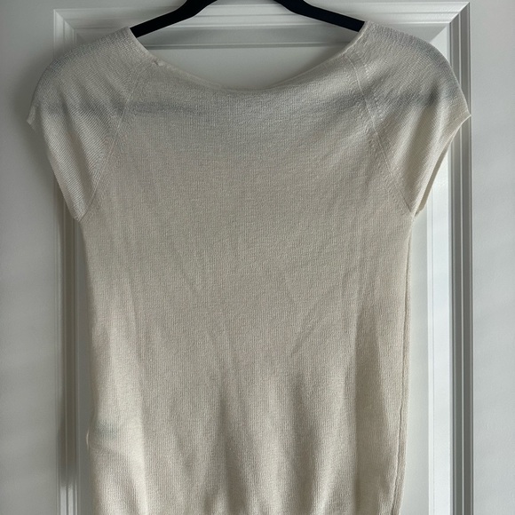J. Crew Ivory Silk-Cashmere blend T-shirt size Small - Picture 2 of 6